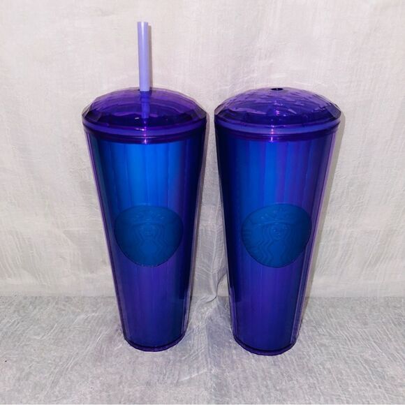 Starbucks Periwinkle Kaleidoscope Cold Cup (24 oz) Set of 2 - Picture 2 of 5